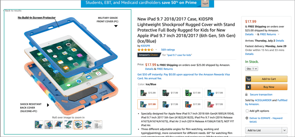 Image of secondary image in Amazon product listing